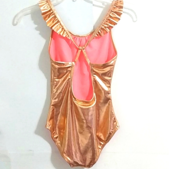 BLEU ICE GIRLS SHIMMER PEACH SWIMSUIT NWOT SIZE LG - Picture 4 of 10